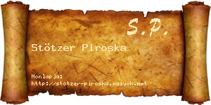 Stötzer Piroska névjegykártya
