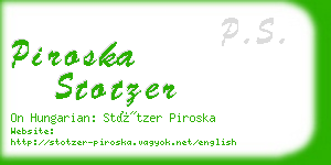 piroska stotzer business card